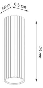 Stropné svietidlo Carbon, biele, výška 20 cm, hliník