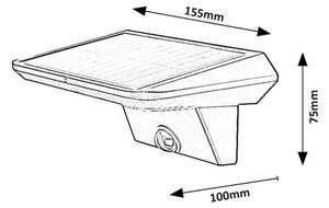 Rabalux 77005 - LED Solárne svietidlo so senzorom QESA LED/10W/3,7V IP44