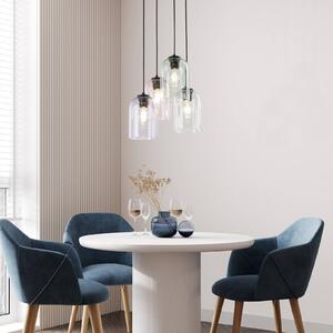 Závesná lampa Molly, Ø 38 cm, viacfarebná, kov, sklo, 4 svetlá