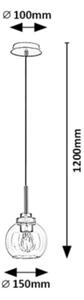 Rabalux 75006 - Kúpeľňový luster na lanku TIRINA 1xE27/15W/230V čierna IP44