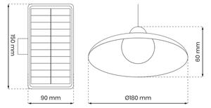LED Stmievateľné solárne závesné svietidlo LED/6W/3,7V 800 mAh IP44 + DO