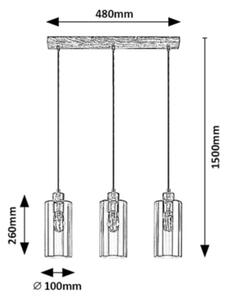 Rabalux 72123 - Luster na lanku TANNO 3xE27/25W/230V