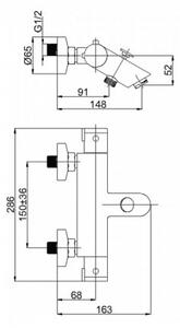 RUBINETA Thermo-10/K termostatická vaňová batéria H10L08