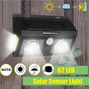 ISO 7697 Solární venkovní 62 LED COB osvětlení s pohybovým senzorem