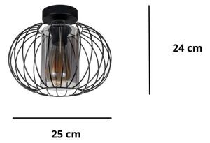 Prisadený luster CORRINI 1xE27/60W/230V pr. 25 cm čierna/šedá