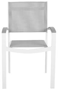 Sada 2 záhradných stoličiek v sivo-bielom hliníkovom ráme odolnom proti poveternostným vplyvom