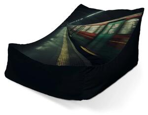 Sablio Sedací vak Lounge Metro na tmavej stanici - 80 x 95 x 50 cm