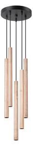 Sollux SL.1270 - Luster na lanku PASTELO 5xG9/8W/230V drevo