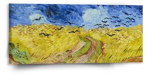 Sablio Obraz Pšeničné pole s vranami - Vincent van Gogh - 110x50 cm
