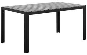 Záhradný stôl sivý a čierny hliníkový pre 6 osôb moderný odolný voči poveternostným vplyvom