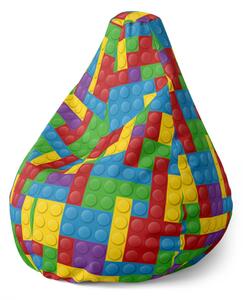 Sablio Sedací vak Pear Farebná stavebnica - 70 x 95 x 15 cm