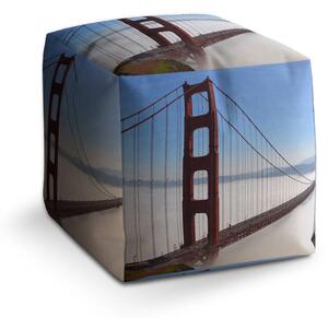 Sablio Taburet Golden Gate v hmle - 40x40x40 cm