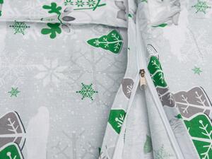 Bavlnené obliečky Vianočný škriatok zelený