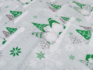 Bavlnené obliečky Vianočný škriatok zelený