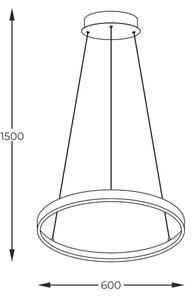 Zuma Line 2023201-BK60 - LED Luster na lanku BRENO LED/28W/230V 3000/4000/6000K