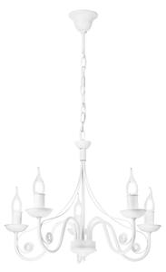 Luster na reťazi DONATO 5xE14/40W/230V biela