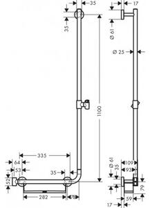 Hansgrohe Unica - Sprchová tyč 1100 mm, pravá, biela/chróm 26404400