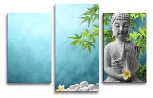 Sablio Obraz - 3-dílný Budha - 75x50 cm