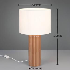 Stolová lampa Blair, výška 51 cm, mokka, keramika, Krémová / jantárovo žltá, Obývacia izba / jedáleň, Keramický, Moderný, Stojacie svietidlo
