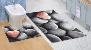 Brotex Kúpeľňová sada predložiek 3D 60x100 + 60x50cm Tmavé kameny