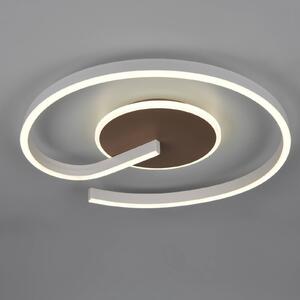 Stropné LED svetlo Calle, kávová farba, Ø 50 cm, stmievateľné, Krémová / jantárovo žltá, Obývacia izba / jedáleň, kov, Moderný, Závesné svietidlo