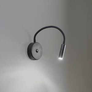Nástenné svetlo Lagos USB, 27 cm, čierne, lampa na čítanie, G9, Čierna, Spálňa, kov, Moderný, Svetlo na čítanie
