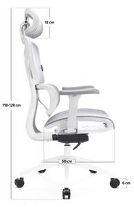 Kancelárska ergonomická stolička LEVANO šedá/biela/čierna