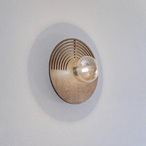 Nástenné svetlo Lunar, biela/farba dreva, Ø 30 cm, G9, Svetlé drevo, Obývacia izba / jedáleň, Drevo, Moderný, Nástenné svietidlo