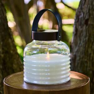 LED solarna lampa Aston Jar, výška 20 cm, čierna/hnedá, IP44, Jasné / priehľadné, Sklo