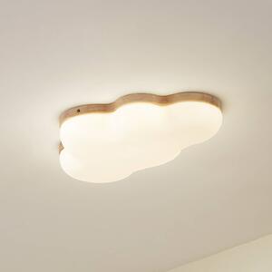 Lindby LED stropné svietidlo Pilvi, plast, oblak, 50 cm, Biela / opálová, Obývacia izba / jedáleň, Plast, Moderný, Závesné svietidlo