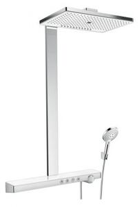 Hansgrohe Rainmaker Select - sprchový systém Showerpipe 460 EcoSmart 3-prúdy s termostatom a poličkou 70cm biela/chróm, 2702940