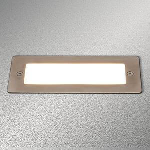 Lucande LED nástenné svietidlo Holly, 17 cm, nerezová oceľ, Hliník / sivá / zinok, Nehrdzavejúca oceľ, Moderný, Nástenné svietidlo zapustené
