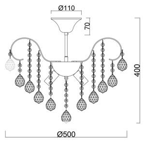 Brilagi - Prisadený luster CRYSTAL 6xE14/60W/230V lesklý chróm