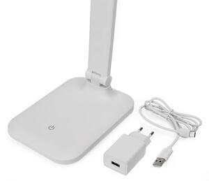 LED stmievateľná dotyková stolná lampa s USB portom REMUS LED/5W/230V biela