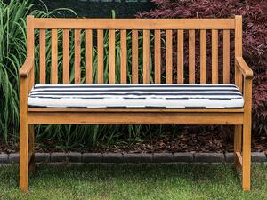 Záhradná lavička Agátové drevo 120 cm s modrým vankúšom Gril Vonkajší Rustikálny