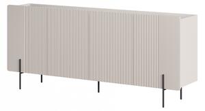 Komoda Malmi 200 cm - kašmírová / crema bianca / čierna
