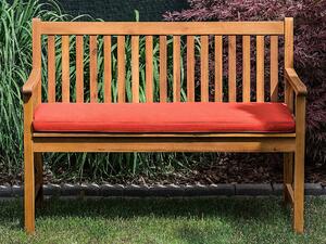 Záhradná lavička Agátové drevo 120 cm s červeným vankúšom Gril Vonkajší Rustikálny