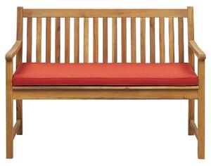 Záhradná lavička Agátové drevo 120 cm s červeným vankúšom Gril Vonkajší Rustikálny