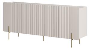 Komoda Malmi 200 cm - kašmírová / crema bianca / zlatá