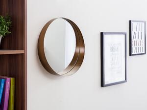 Závesné nástenné zrkadlo mosadznej farby 40 cm obývačka spálňa