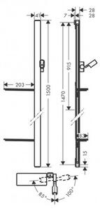 Hansgrohe Unica sprchová tyč E 150cm so sprchovou hadicou a poličkami biela/chróm, 27645400
