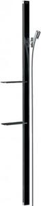 Hansgrohe Unica sprchová tyč E 150cm so sprchovou hadicou a poličkami čierna/chróm, 27645600