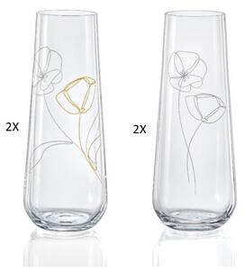 Crystalex poháre na prosseco Stemless lúčne kvety 250 ml 4 KS
