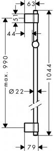 Hansgrohe sprchová tyč Unica Varia 105 cm chróm, 27356000