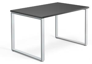 Kancelársky pracovný stôl QBUS, O-rám, 1200x800 mm, čierna/strieborná
