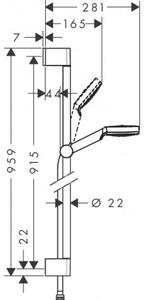 Hansgrohe Crometta sprchový set 1jet s tyčou 0,90m biela/chróm, 26537400