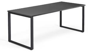 Kancelársky pracovný stôl QBUS, O-rám, 1800x800 mm, čierna/čierna