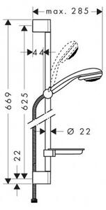 Hansgrohe Crometta 85 sprchový set Variojet 2-prúdový tyč 0,65m s mydelničkou chróm, 27764000