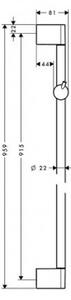 Hansgrohe Crometta sprchová tyč Unica 90 cm chróm, 27609000