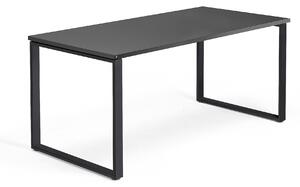 Kancelársky pracovný stôl QBUS, O-rám, 1600x800 mm, čierna/čierna